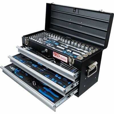 CAJA METAL CON 143 HERRAMIENTAS 3 GAVETAS 3318 BGS