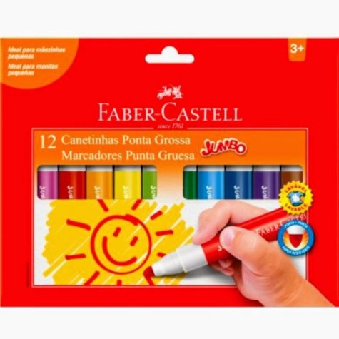 MARCADORES FABER CASTELL PUNTA GRUESA JUMBO X 12 U