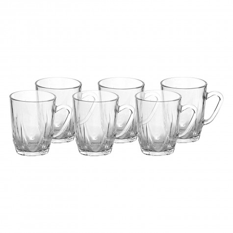 Juego de tazas de vidrio por 6 pzs